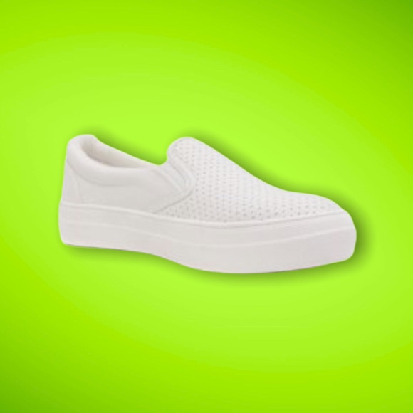 NEW Croft White Pinhole Platform Fashion Sneakers - Picture 7 of 7